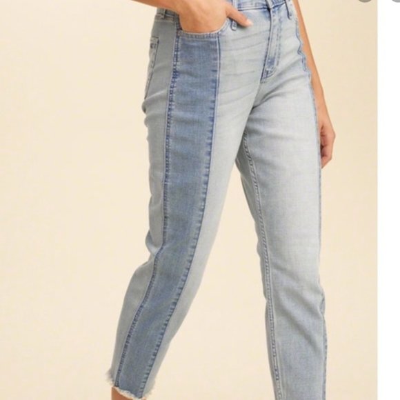 two tone skinny jeans